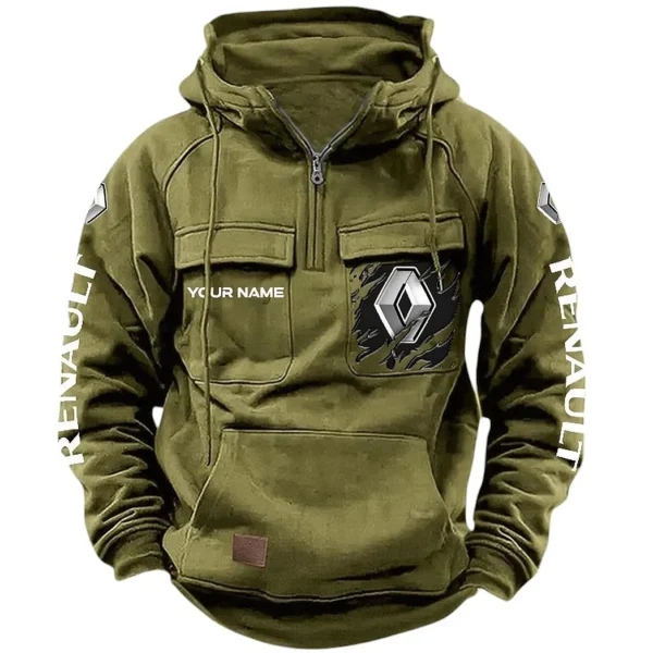 Everyday Ride Tactical Quarter Zip Hoodie, Exclusive Logo Hoodie For Car Enthusiasts CAR164 - Army Green