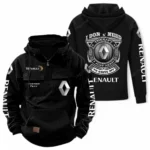 Family Sedan Tactical Quarter Zip Hoodie, Exclusive Logo Hoodie For Car Enthusiasts CAR106 - Black