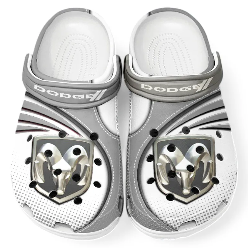 Retro Muscle Vehicle Lover’s All Over Print Clog, Slip-On Shoes for Daily Comfort and Garage Style CAR181 - Gray