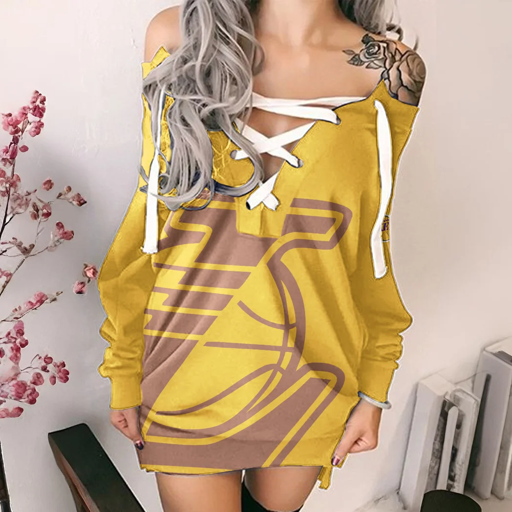 Rising Fan Pride Lace-Up Sweatshirt For Women, Game Day Hoodie Dress HVN1278