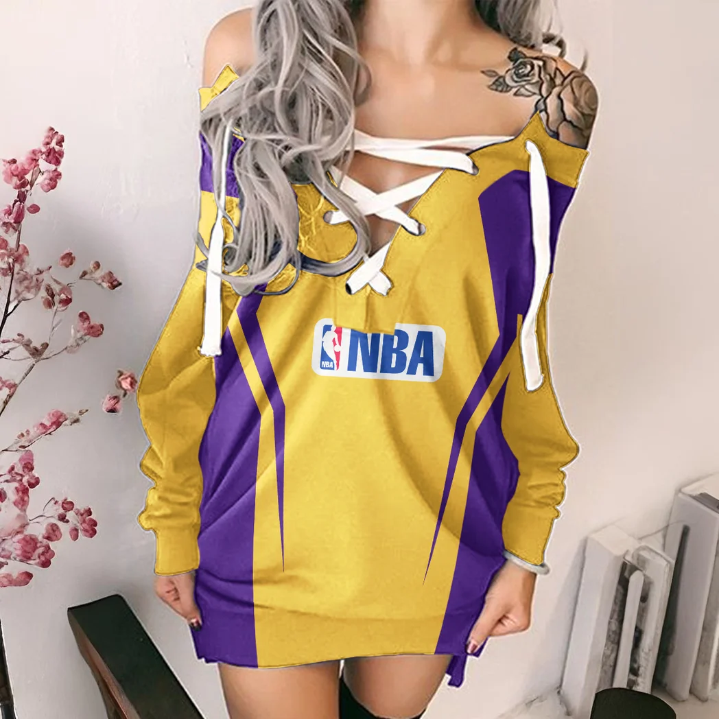 Rising Fan Pride Lace-Up Sweatshirt For Women, Trendy Streetwear Hoodie Dress HVN1274