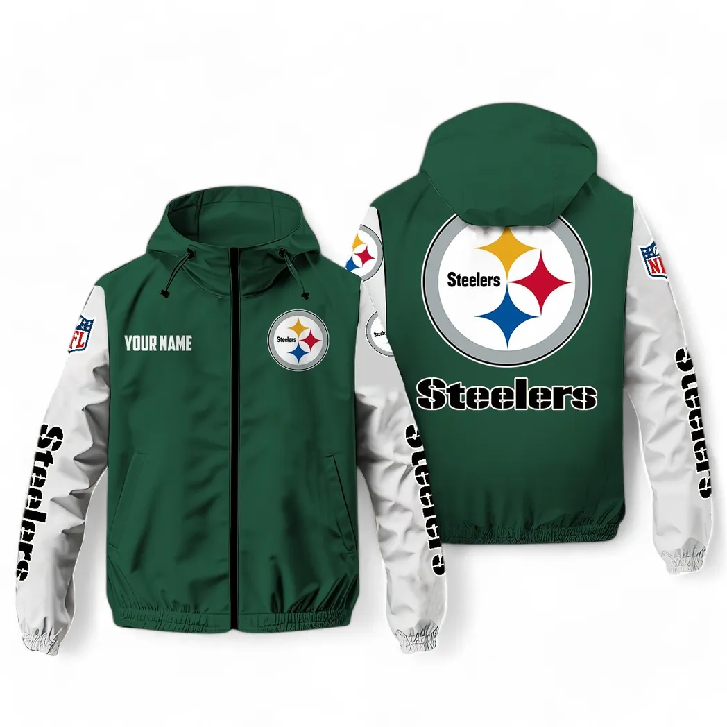 River City Fans Windbreaker Jacket, Weather-Proof Fan Gear NFL291 - Green