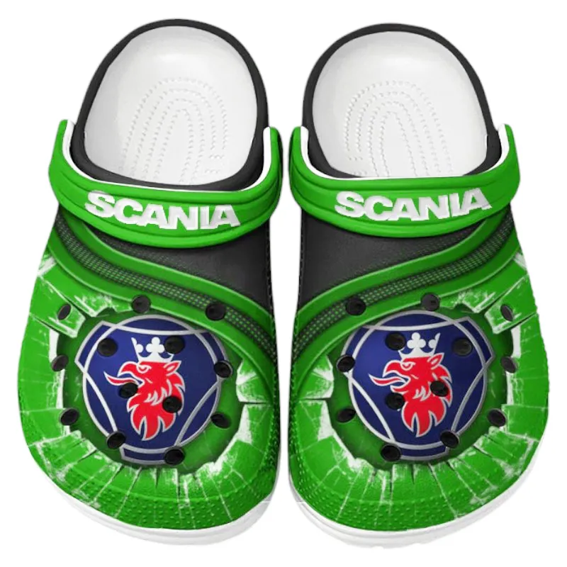 Road Hauler Lover’s All Over Print Clog, Slip-On Shoes for Daily Comfort and Garage Style CAR188 - Green