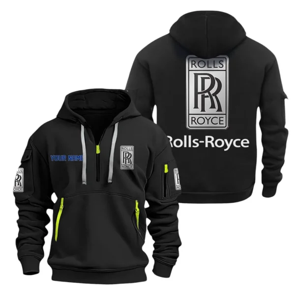 Car Luxury Performance Hoodie Half Zipper, Exclusive Logo Hoodie For Car Luxury Performance Enthusiasts CAR200 - Black