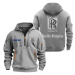 Hoodie Half Zipper Exclusive Logo Gift For High-End Auto Sport Enthusiasts CAR200 - Gray
