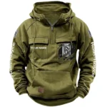 Exotic Luxury Ride Tactical Quarter Zip Hoodie, Exclusive Logo Hoodie For Car Enthusiasts CAR164 - Army Green