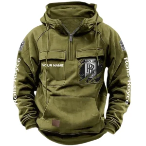 Exotic Luxury Ride Tactical Quarter Zip Hoodie, Exclusive Logo Hoodie For Car Enthusiasts CAR164 - Army Green