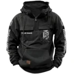 Bespoke Sedan Tactical Quarter Zip Hoodie, Exclusive Logo Hoodie For Car Enthusiasts CAR164 - Black