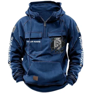 Luxury Performance Auto Tactical Quarter Zip Hoodie, Exclusive Logo Hoodie For Car Enthusiasts CAR164 - Dark Blue