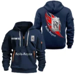 Hoodie Half Zipper Exclusive Logo Gift For High-End Auto Sport Enthusiasts CAR170 - Navy