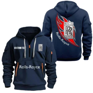 Hoodie Half Zipper Exclusive Logo Gift For High-End Auto Sport Enthusiasts CAR170 - Navy