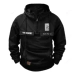 Luxury Performance Auto Tactical Quarter Zip Hoodie, Exclusive Logo Hoodie For Car Enthusiasts CAR109 - Black