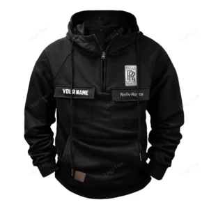 Luxury Performance Auto Tactical Quarter Zip Hoodie, Exclusive Logo Hoodie For Car Enthusiasts CAR109 - Black