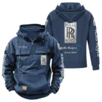 Bespoke Sedan Tactical Quarter Zip Hoodie, Exclusive Logo Hoodie For Car Enthusiasts CAR960 - Dark Blue
