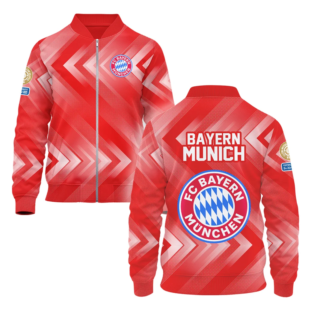 Rot-Weißer Stolz Bomber Jacket, Bomber Jacket Supporters Wear HVN1064BM