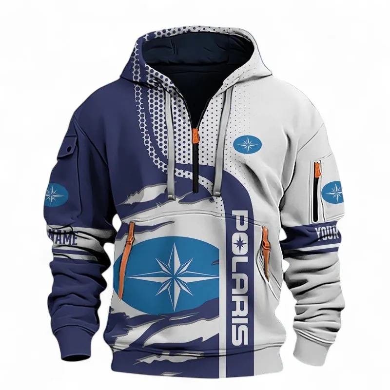 Rugged Ride Hoodie Half Zip 3D, Sporty Urban Hoodie Style For Car Lovers CAR398 - Blue