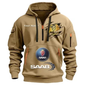 Hoodie Half Zipper Exclusive Logo Gift For All-Terrain SUV Enthusiasts CAR113 - Khaki