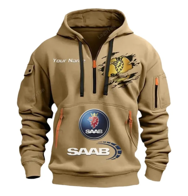 Hoodie Half Zipper Exclusive Logo Gift For All-Terrain SUV Enthusiasts CAR113 - Khaki