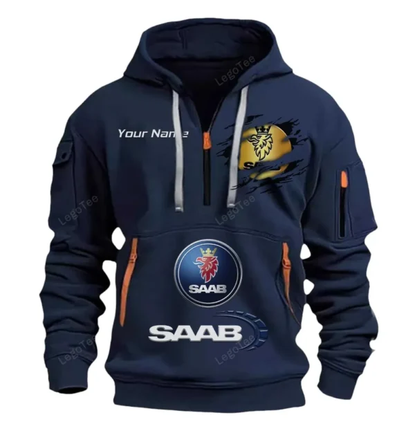 Hoodie Half Zipper Exclusive Logo Gift For Utility Auto Enthusiasts CAR113 - Navy