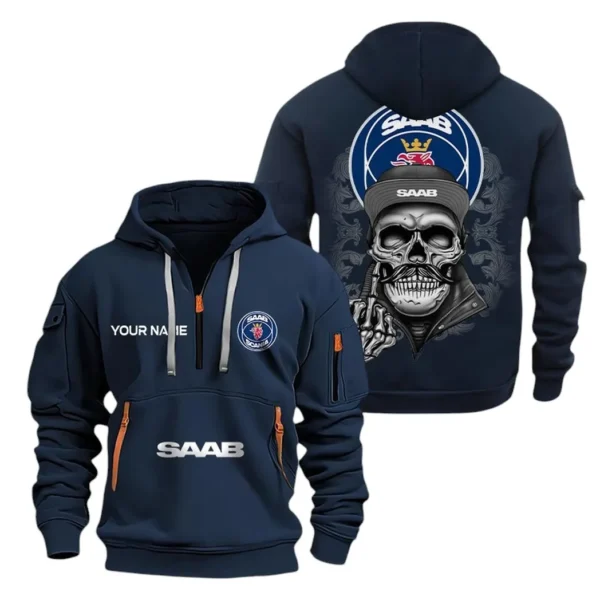 Hoodie Half Zipper Exclusive Logo Gift For All-Terrain SUV Enthusiasts CAR166 - Navy