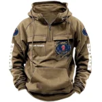 Touring Sedan Tactical Quarter Zip Hoodie, Exclusive Logo Hoodie For Car Enthusiasts CAR164 - Khaki
