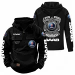 Performance Sedan Tactical Quarter Zip Hoodie, Exclusive Logo Hoodie For Car Enthusiasts CAR106 - Black