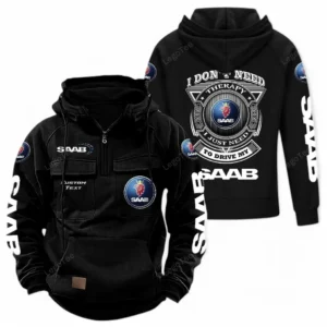 Performance Sedan Tactical Quarter Zip Hoodie, Exclusive Logo Hoodie For Car Enthusiasts CAR106 - Black