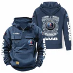 Urban Vehicle Tactical Quarter Zip Hoodie, Exclusive Logo Hoodie For Car Enthusiasts CAR106 - Dark Blue
