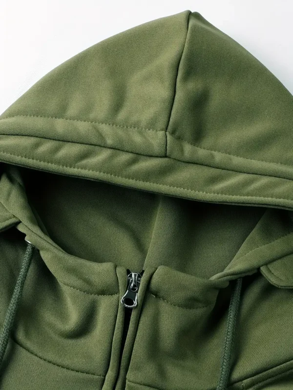 Compact Sedan Tactical Quarter Zip Hoodie, Exclusive Logo Hoodie For Car Enthusiasts CAR122 - Army Green - Image 2