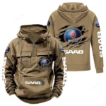 Performance Sedan Tactical Quarter Zip Hoodie, Exclusive Logo Hoodie For Car Enthusiasts CAR122 - Khaki