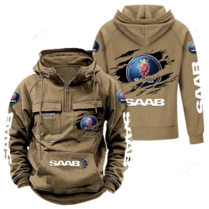 Performance Sedan Tactical Quarter Zip Hoodie, Exclusive Logo Hoodie For Car Enthusiasts CAR122 - Khaki