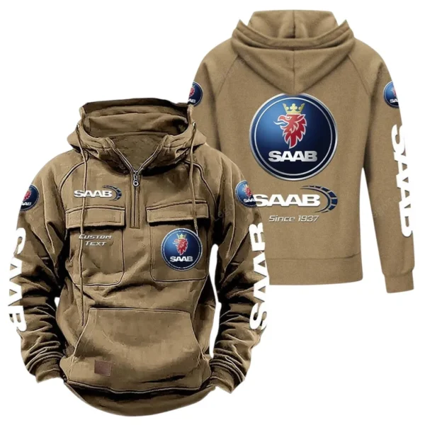 Executive Hatchback Tactical Quarter Zip Hoodie, Exclusive Logo Hoodie For Car Enthusiasts CAR960 - Khaki