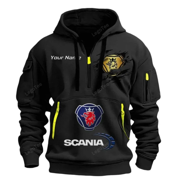 Hoodie Half Zipper Exclusive Logo Gift For Precision Handling Car Enthusiasts CAR113 - Black