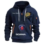Hoodie Half Zipper Exclusive Logo Gift For Long Haul Legend Enthusiasts CAR113 - Navy