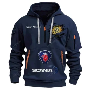 Hoodie Half Zipper Exclusive Logo Gift For Long Haul Legend Enthusiasts CAR113 - Navy