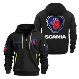 Heavy Hauler Hoodie Half Zipper, Exclusive Logo Hoodie For Heavy Hauler Enthusiasts CAR200 - Black