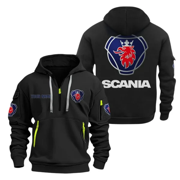 Heavy Hauler Hoodie Half Zipper, Exclusive Logo Hoodie For Heavy Hauler Enthusiasts CAR200 - Black