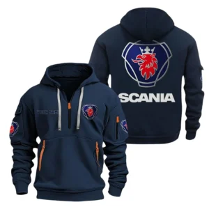 Heavy Hauler Hoodie Half Zipper, All Over Print Hoodie Gift For Heavy Hauler Enthusiasts CAR200 - Navy