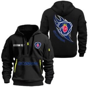 Long Haul Legend Hoodie Half Zipper, Exclusive Logo Hoodie For Long Haul Legend Enthusiasts CAR170 - Black