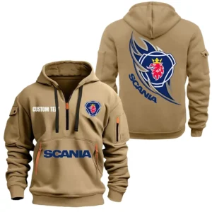 Long Haul Legend Hoodie Half Zipper, All Over Print Hoodie Gift For Long Haul Legend Enthusiasts CAR170 - Khaki