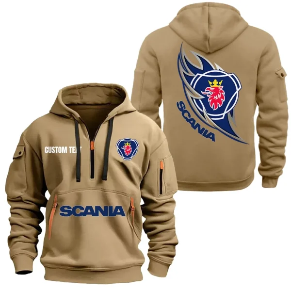Long Haul Legend Hoodie Half Zipper, All Over Print Hoodie Gift For Long Haul Legend Enthusiasts CAR170 - Khaki