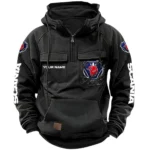 Logistics Truck Tactical Quarter Zip Hoodie, Exclusive Logo Hoodie For Car Enthusiasts CAR164 - Black