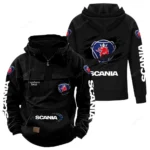 Long-Haul Vehicle Tactical Quarter Zip Hoodie, Exclusive Logo Hoodie For Car Enthusiasts CAR122 - Black