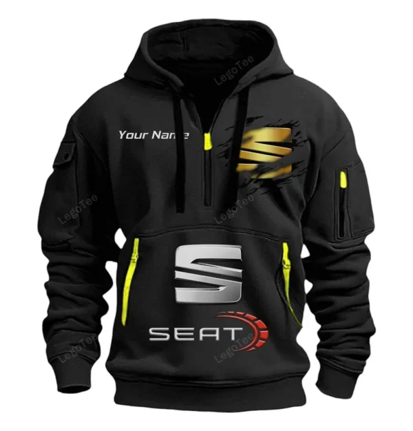 Hoodie Half Zipper Exclusive Logo Gift For Small SUV Enthusiasts CAR113 - Black