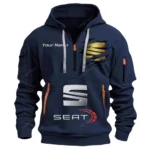 Hoodie Half Zipper Exclusive Logo Gift For Modern Hatchback Enthusiasts CAR113 - Navy