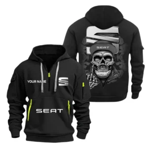 Hoodie Half Zipper Exclusive Logo Gift For Compact Car Enthusiasts CAR166 - Black