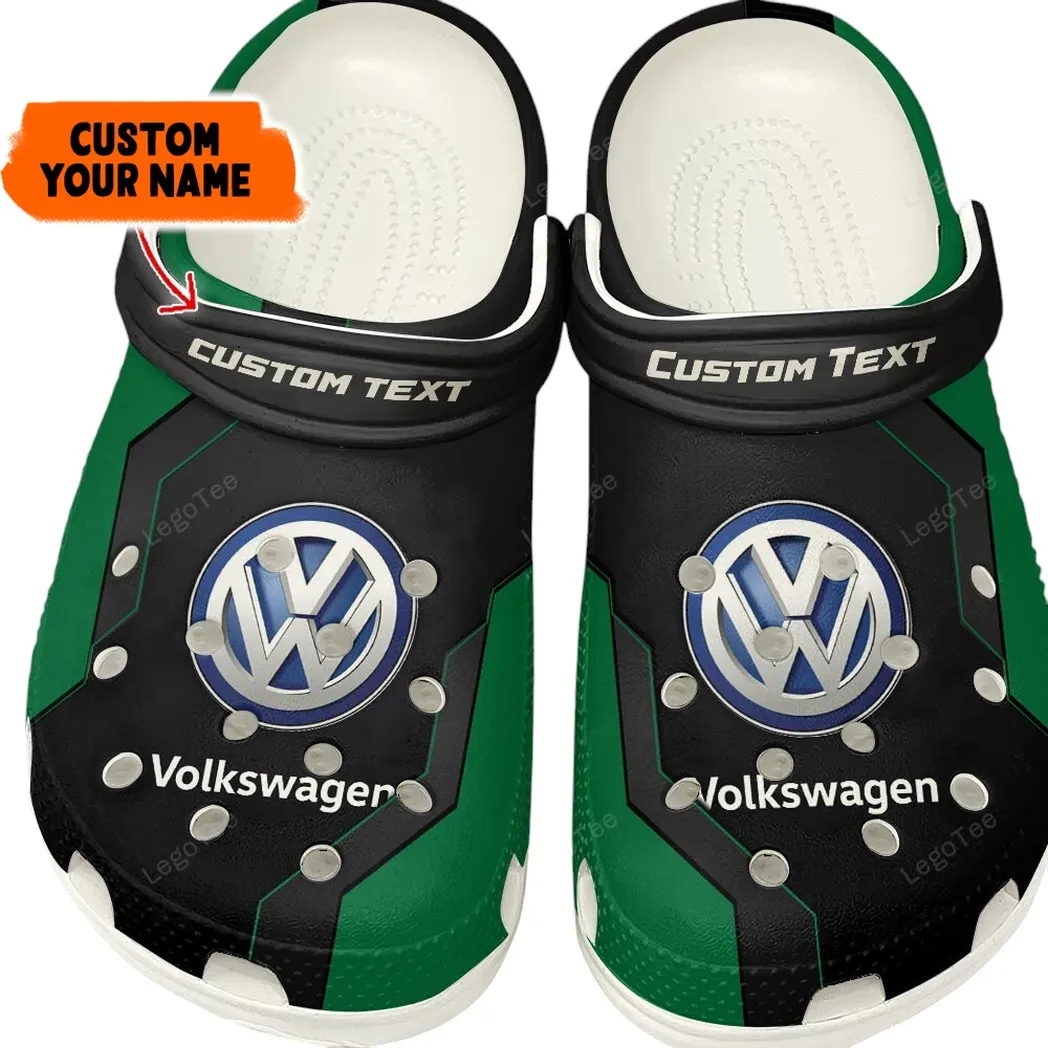Sedan Vehicle Culture Clog, Stylish All Over Print Lightweight Shoes for Auto Fans and Streetwear Style CAR140 - Green