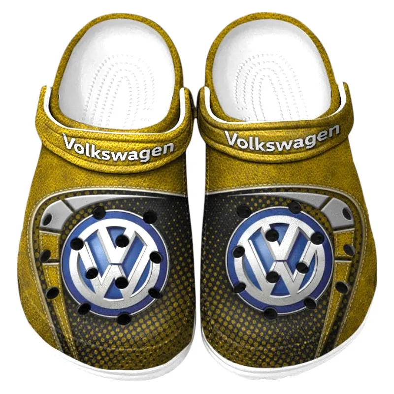 Sedan Vehicle Culture Clog, Stylish All Over Print Lightweight Shoes for Auto Fans and Streetwear Style CAR177 - Yellow