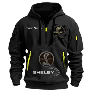 Hoodie Half Zipper Exclusive Logo Gift For Drag Strip Icon Enthusiasts CAR113 - Black