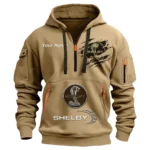 Hoodie Half Zipper Exclusive Logo Gift For Sports Coupe Enthusiasts CAR113 - Khaki